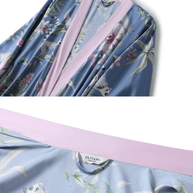 Ulivary Short Kimono Robe Blue Forest