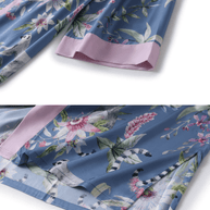 Ulivary Short Kimono Robe Blue Forest
