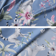 Ulivary Short Kimono Robe Blue Forest