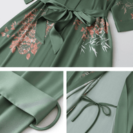 Ulivary Short Kimono Robe Olive