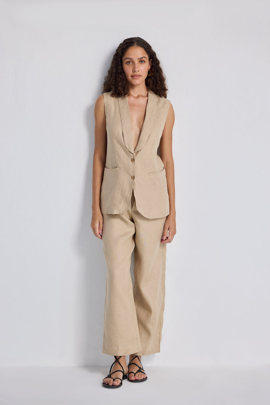 Reistor Sleeveless Hemp Jacket Set