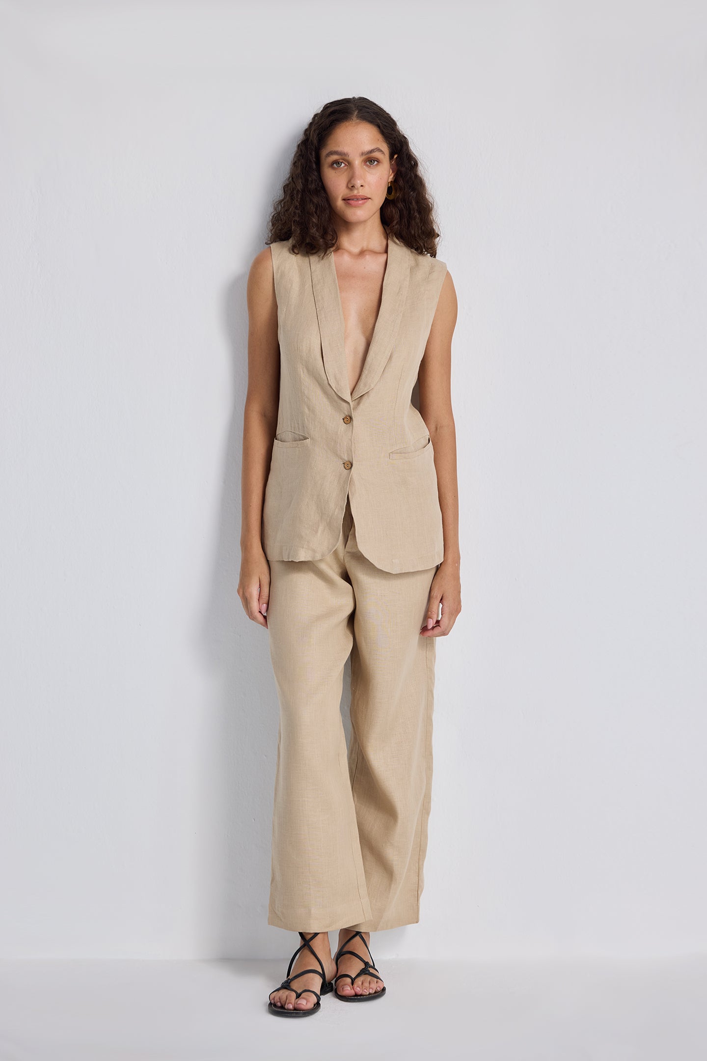 Reistor Sleeveless Hemp Jacket Set
