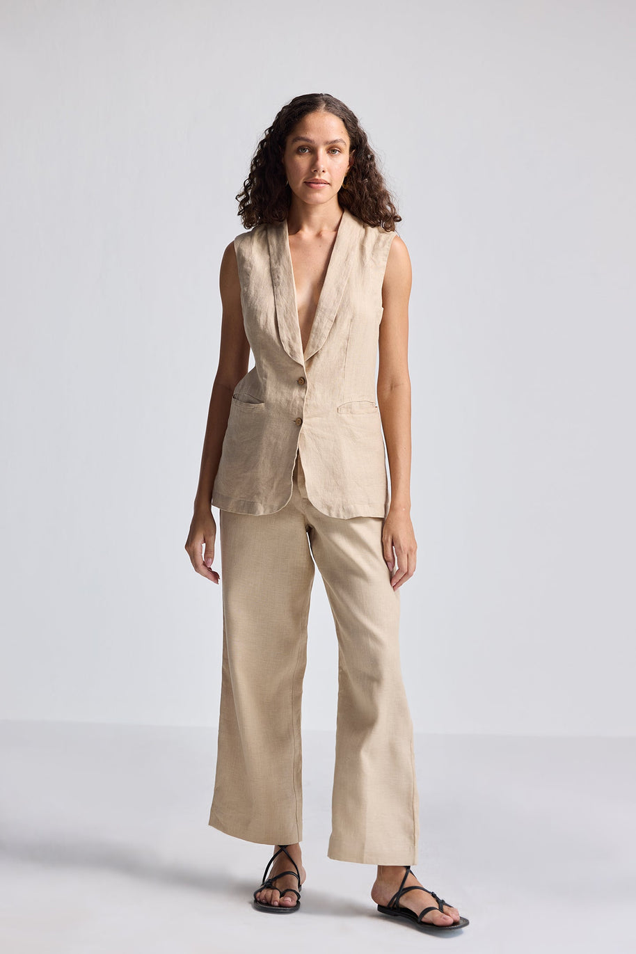 Reistor Sleeveless Hemp Jacket Set