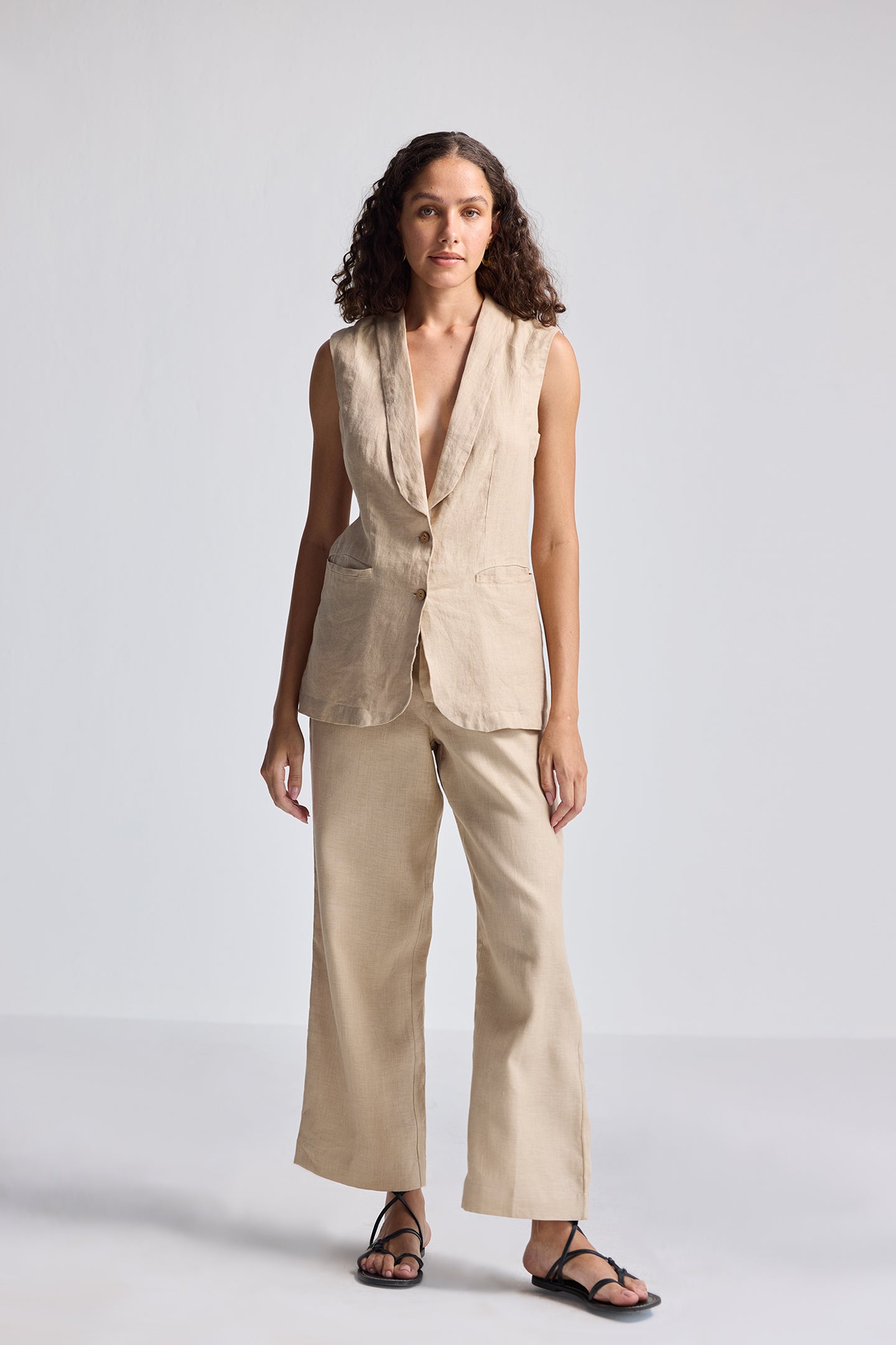 Reistor Sleeveless Hemp Jacket Set