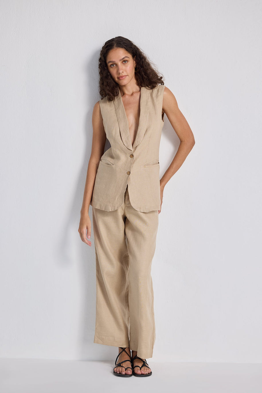 Reistor Sleeveless Hemp Jacket Set