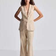 Reistor Sleeveless Hemp Jacket Set