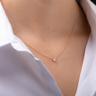 Zoe Lev Small Bezel Diamond Necklace