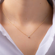 Zoe Lev Small Bezel Diamond Necklace