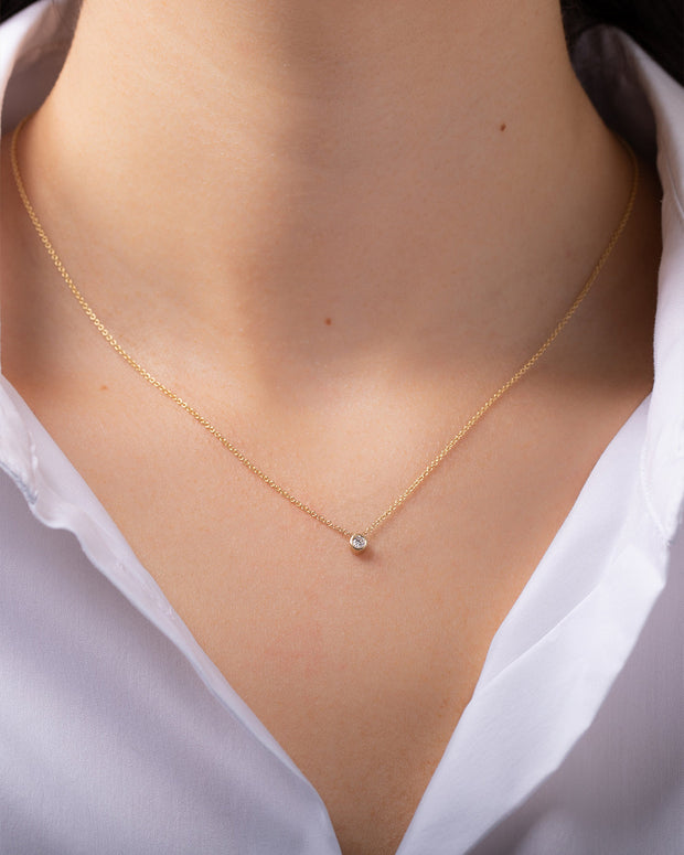 Zoe Lev Small Bezel Diamond Necklace