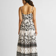 Reistor Strappy Tiered Maxi Dress in Florals
