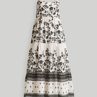 Reistor Strappy Tiered Maxi Dress in Florals