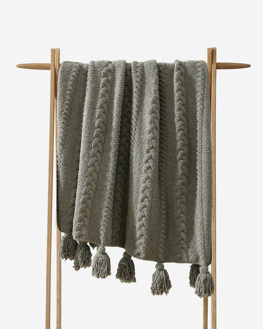 Sunday Citizen Braided Pom Pom Throw Blanket (more Colors)