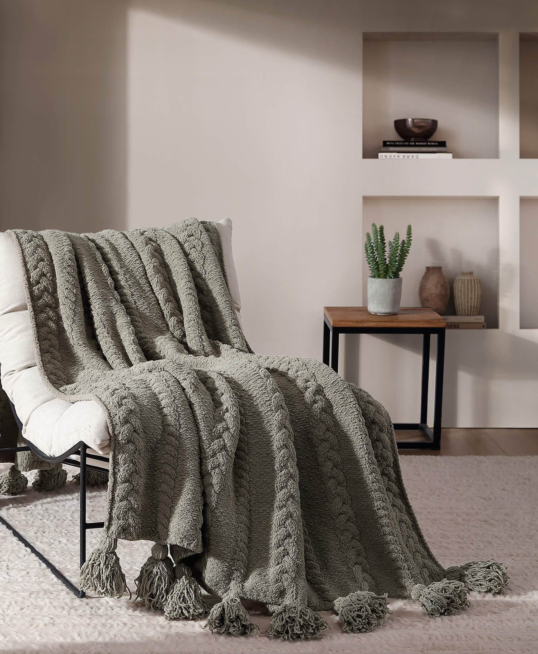 Sunday Citizen Braided Pom Pom Throw Blanket (more Colors)