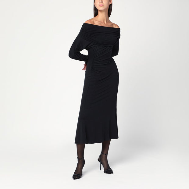 THE ANDAMANE Black Zoe Midi Dress