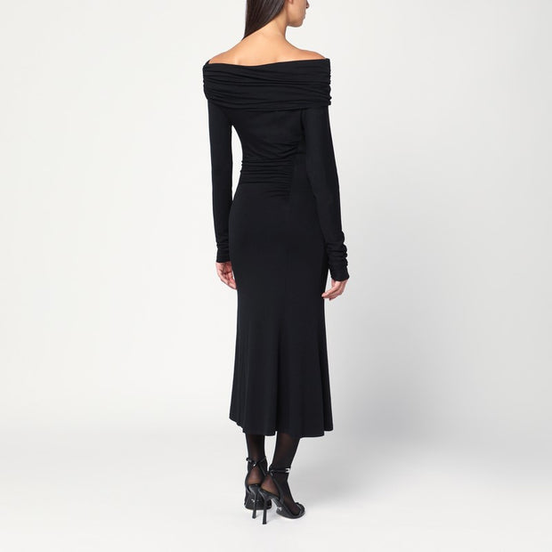 THE ANDAMANE Black Zoe Midi Dress