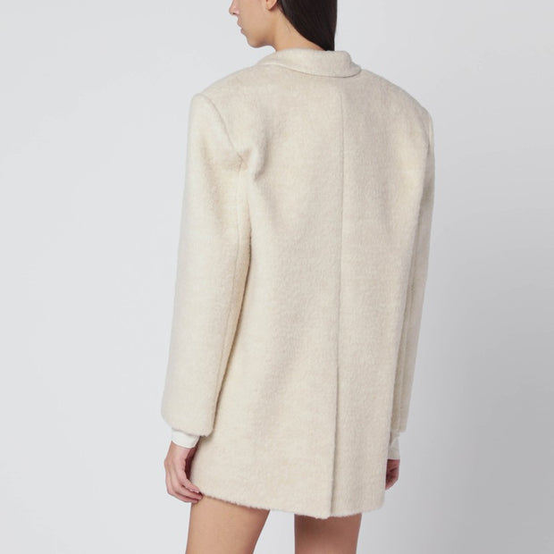 THE ANDAMANE Oversized Ivory Jacket In Wool Blend