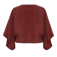 The Handloom Lucid Knot Top - Burgundy