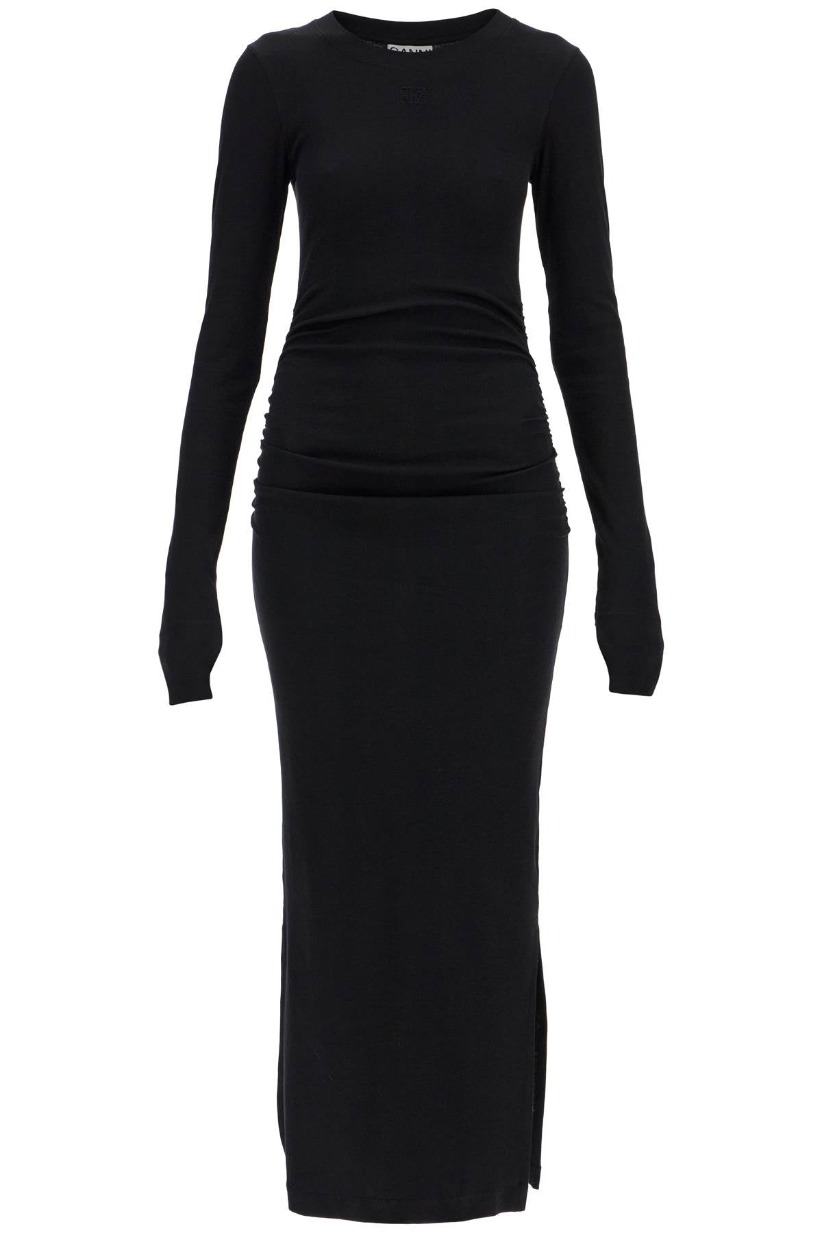 Ganni Ribbed Jersey Maxi Dress