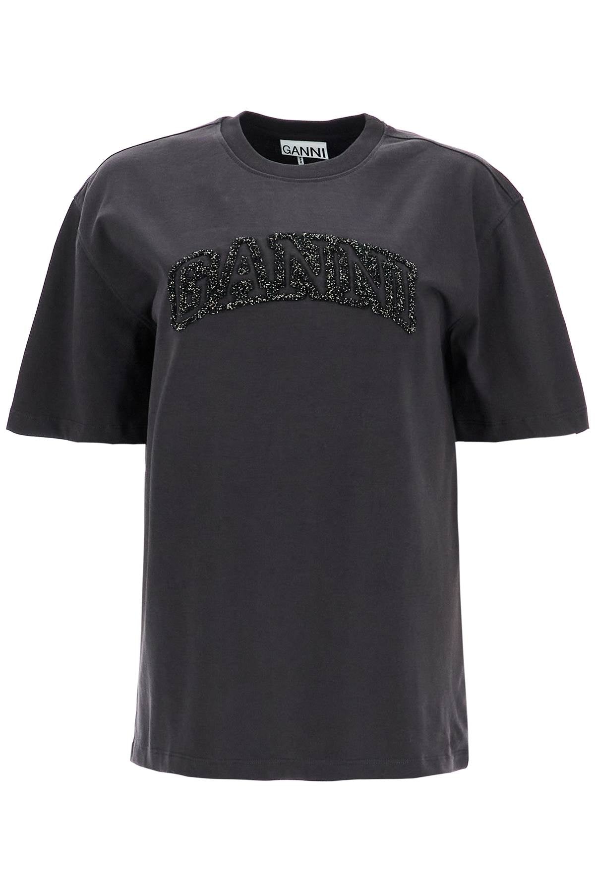 Ganni Lurex Logo Loose T-Shirt