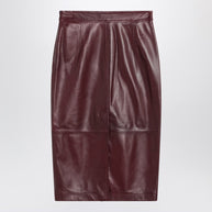 Max Mara Studio Bordeaux Pencil Skirt In Nappa Leather