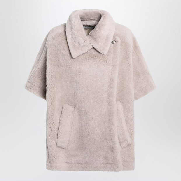 Max Mara Beige Alpaca And Wool Teddy Cape