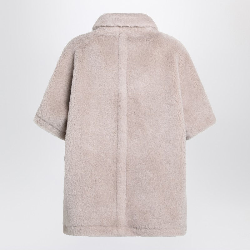 Max Mara Beige Alpaca And Wool Teddy Cape