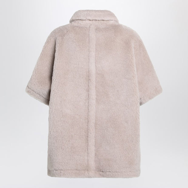Max Mara Beige Alpaca And Wool Teddy Cape