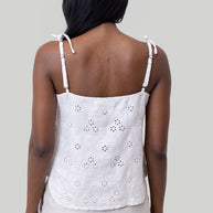 Reistor Tie-up Camisole in White Embroidery