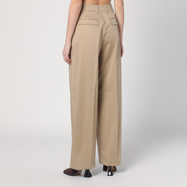 TheLatest Wide Sand-coloured Axel Trousers