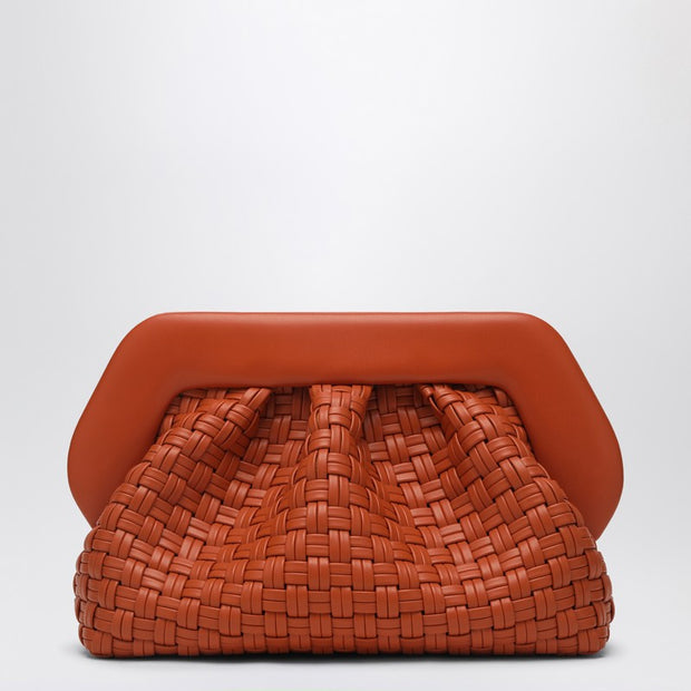 THEMOIRè Burnt Orange Clutch In Woven Eco Leather