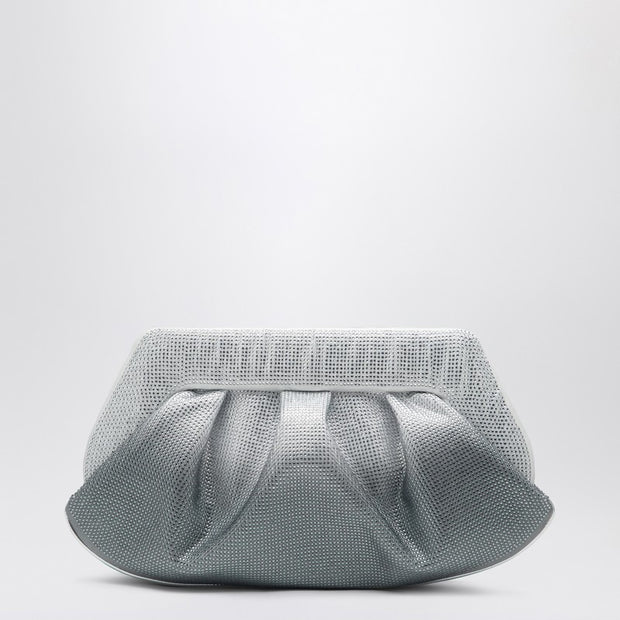 THEMOIRè Silver/black Clutch With Rhinestones