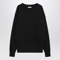 LEMAIRE Black Ribbed Wool Sweater
