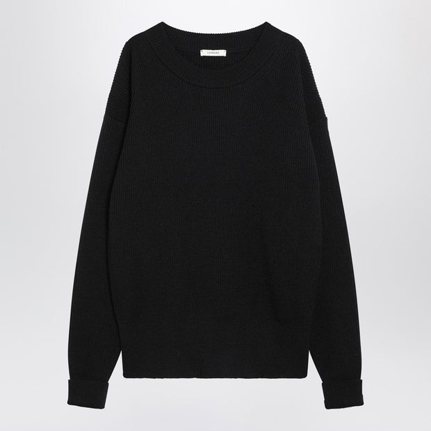 LEMAIRE Black Ribbed Wool Sweater