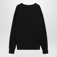 LEMAIRE Black Ribbed Wool Sweater