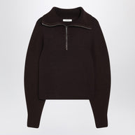 LEMAIRE Eggplant Zip-up Sweater