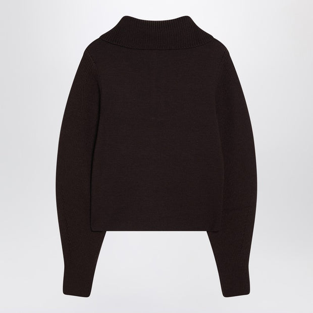 LEMAIRE Eggplant Zip-up Sweater