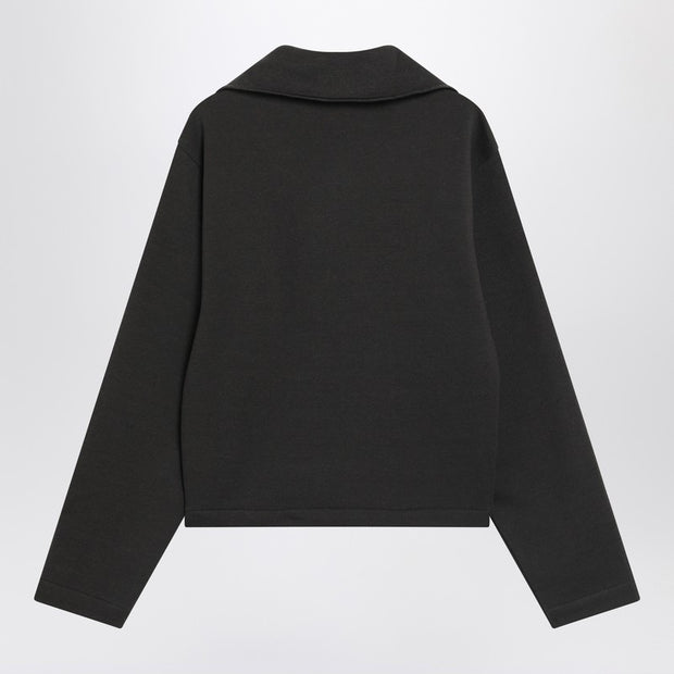 LEMAIRE Brown Wool-blend Zip Sweater