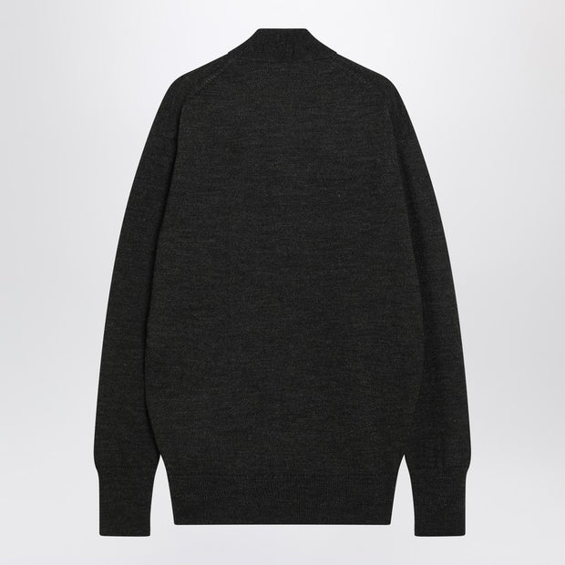 LEMAIRE Brown Alpaca Wrap Cardigan