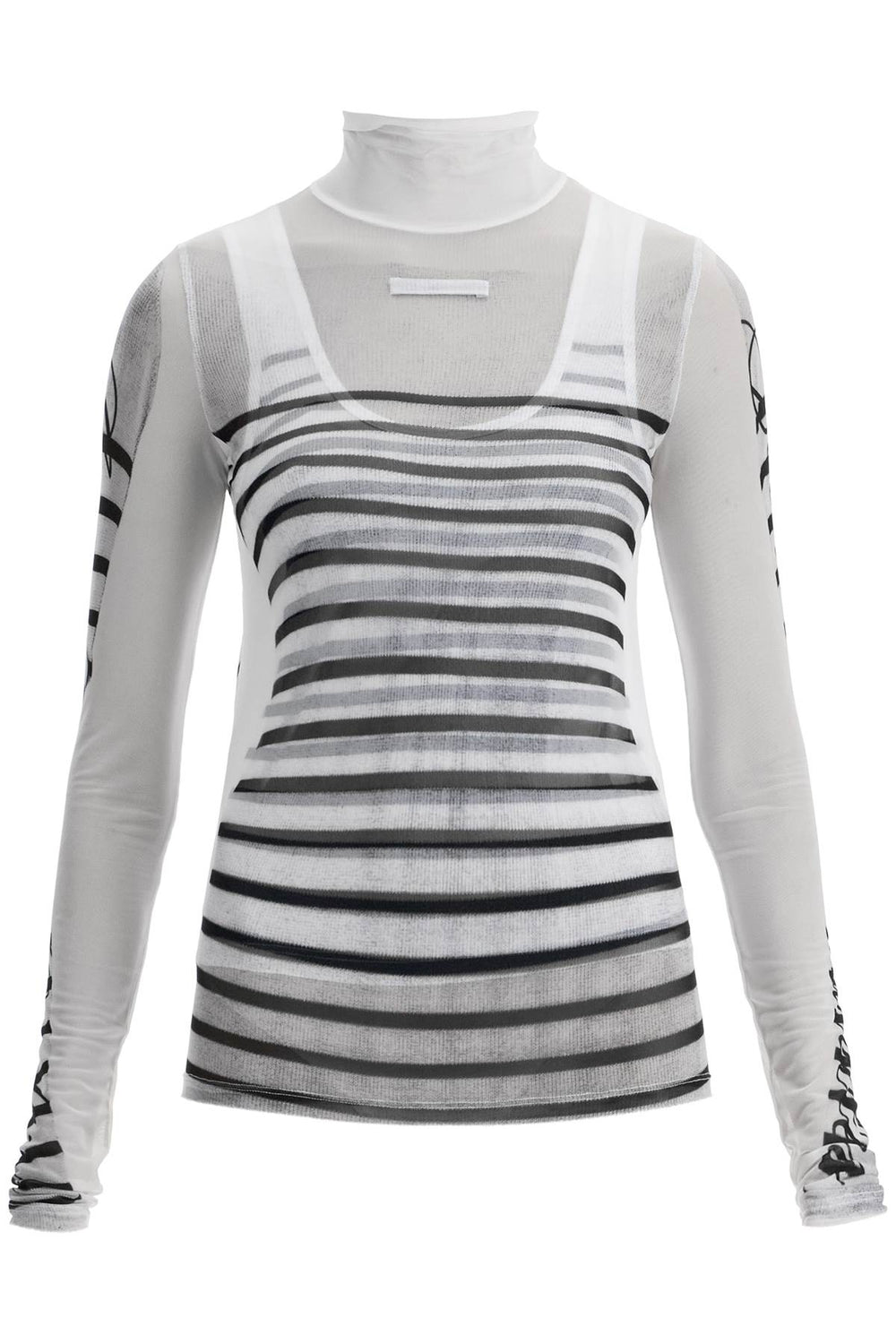 JEAN PAUL GAULTIER Marinière Print Layered Top