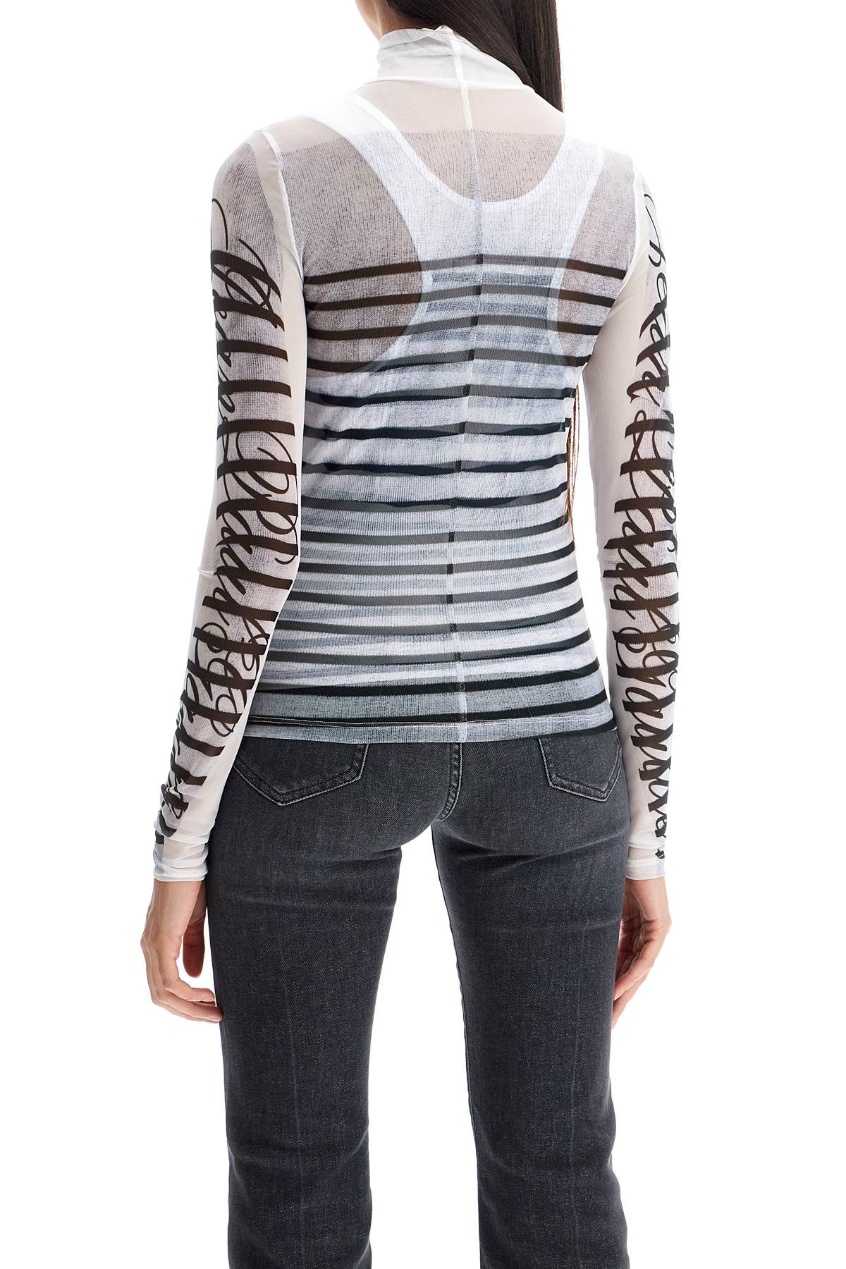 JEAN PAUL GAULTIER Marinière Print Layered Top