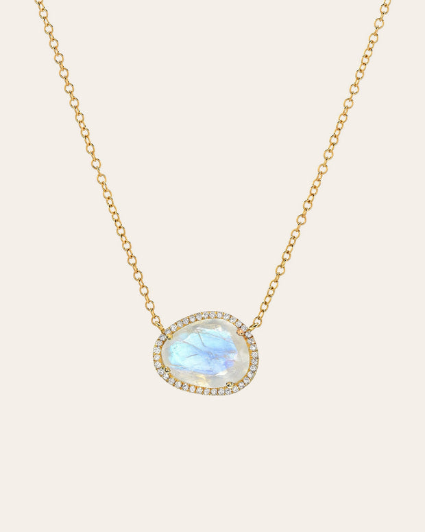 Zoe Lev Diamond Moonstone Necklace