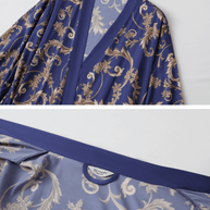 Ulivary Tassels Blue Kimono Robe