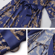 Ulivary Tassels Blue Kimono Robe