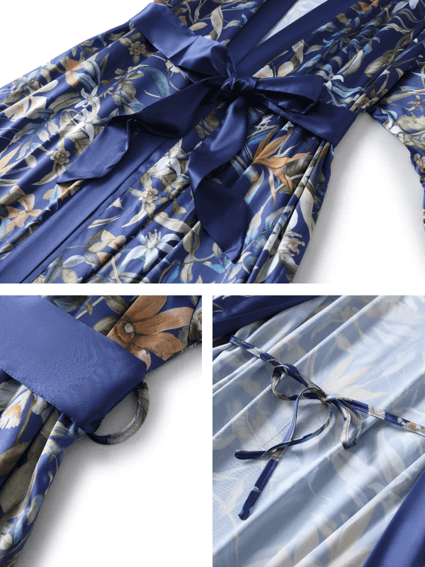 Ulivary Tassels Floral Kimono Robe