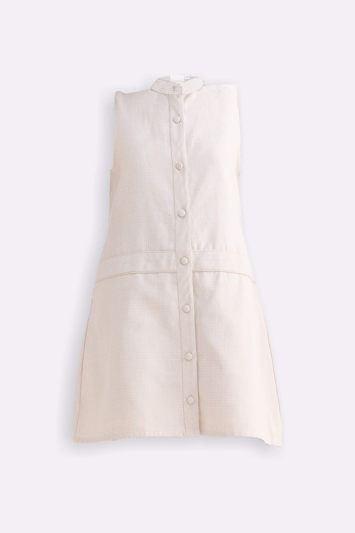 Reistor The Cotton Tweed Shift Dress in Cream
