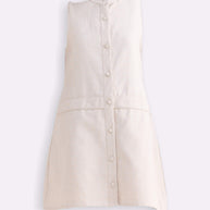 Reistor The Cotton Tweed Shift Dress in Cream