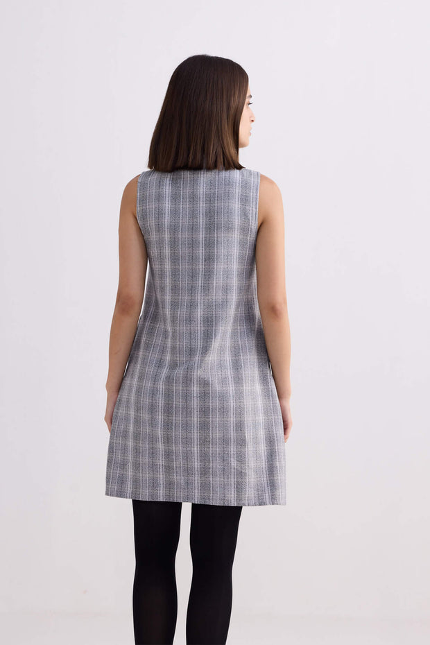 Reistor The Cotton Tweed Shift Dress in Grey