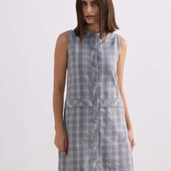Reistor The Cotton Tweed Shift Dress in Grey