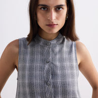 Reistor The Cotton Tweed Shift Dress in Grey