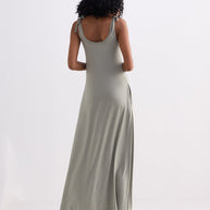 Reistor Tie-Detail Maxi Dress in Light Olive